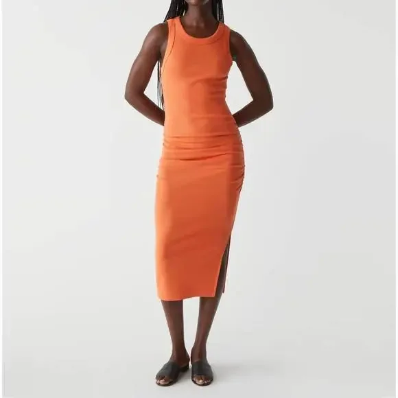 Michael Stars | Dresses | Michael Stars Orange Ribbed Sheath Midi Dress |  Poshmark